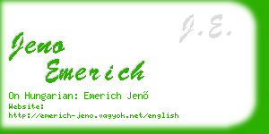 jeno emerich business card